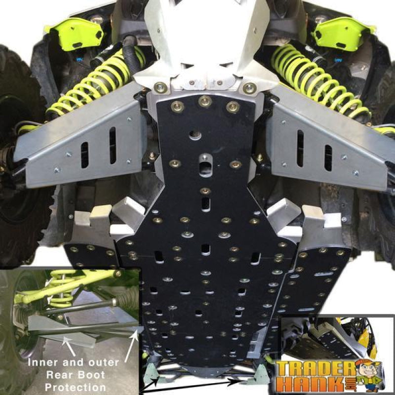 Can-Am Maverick MAX Ricochet 12-Piece Complete Aluminum or with UHMW Layer Skid Plate Set | Ricochet Skid Plates - Free Shipping