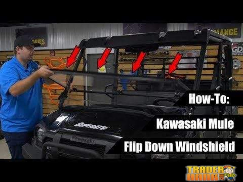 Kawasaki Mule Pro Scratch Resistant Flip Down Windshield | SUPER ATV WINDSHIELDS - Free Shipping
