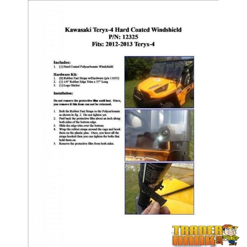Kawasaki Teryx 4 Full Windshield | UTV ACCESSORIES - Free Shipping