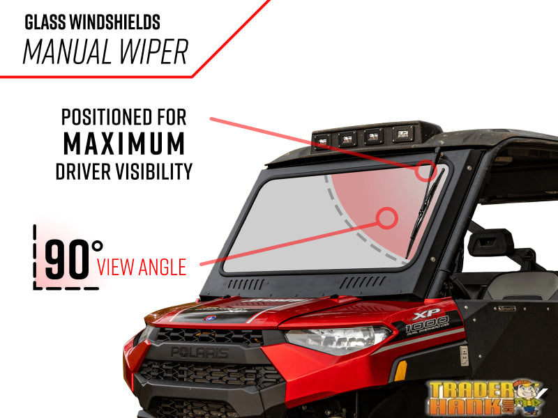 Polaris Ranger Ranger XP 900 Glass Windshield DOT Approved | RANGER-WINDSHIELD-FRONT-FULL-900-FULLSIZE-PRO-FIT-13-19 - Free shipping