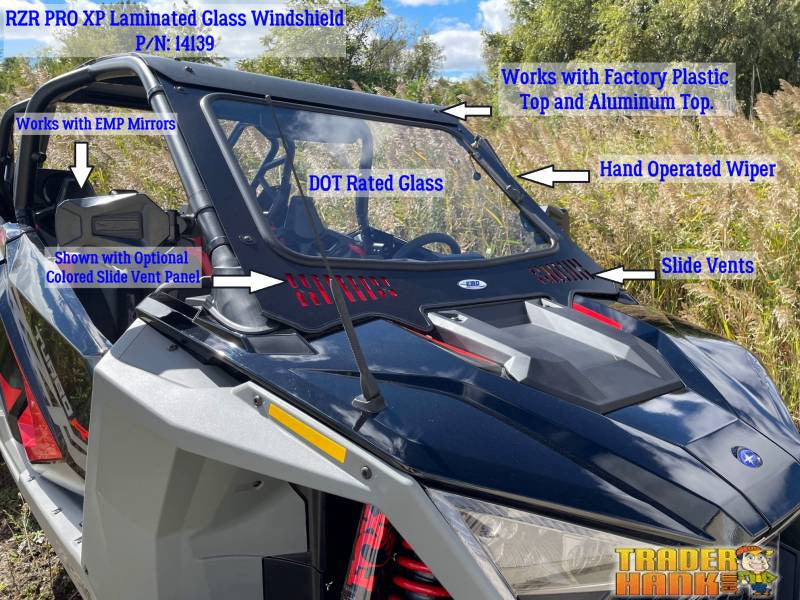 RZR PRO XP and Turbo R Laminated Glass Windshield | UTV Accessories - Free shipping