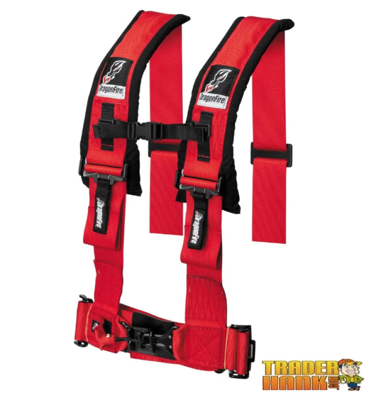 Standard 4-Point H-Style Harness 3 - Red | UTV ACCESSORIES - Free Shipping